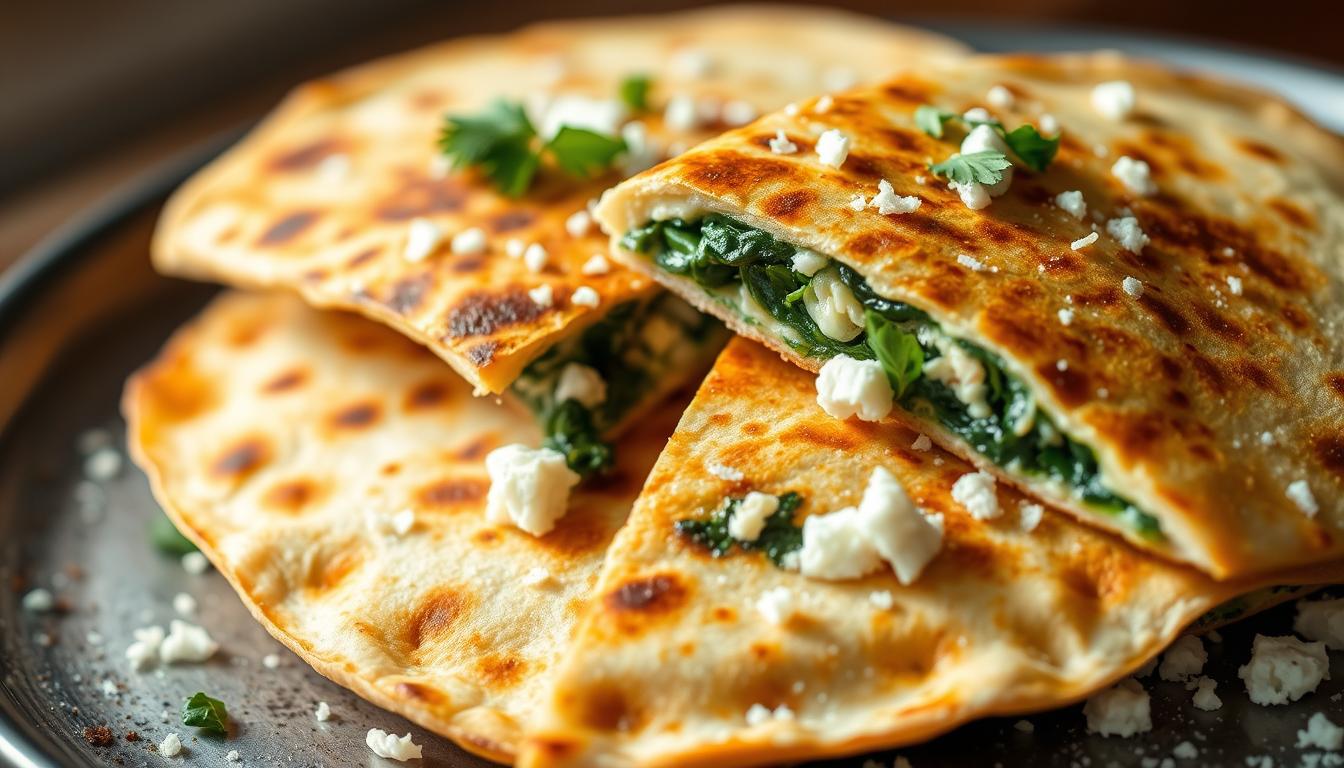 Spinach and Feta Quesadillas
