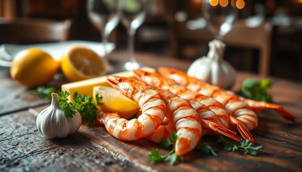 Essential ingredients for shrimp scampi Essential ingredients for shrimp scampi