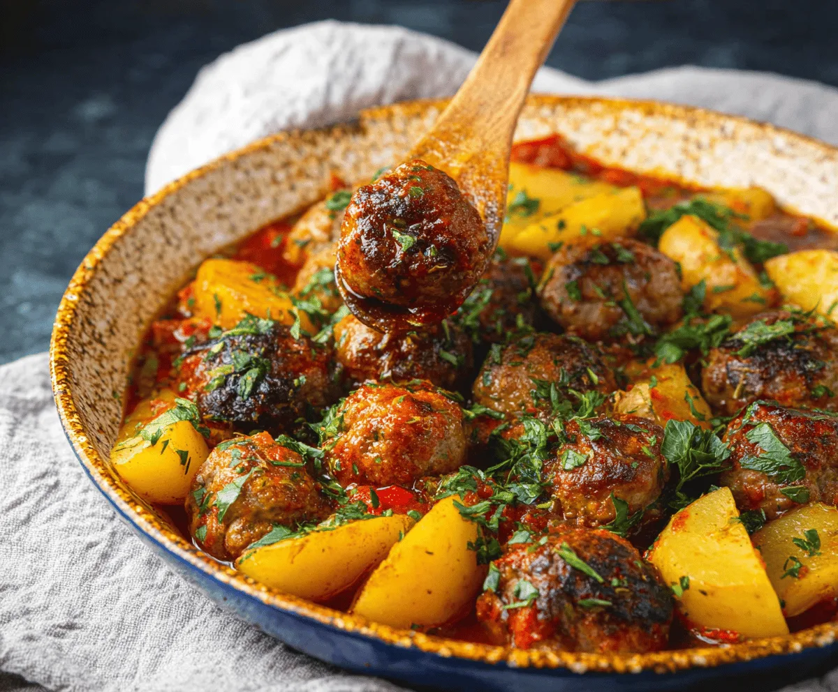Easy Comforting Meatballs and Potatoes Recipe