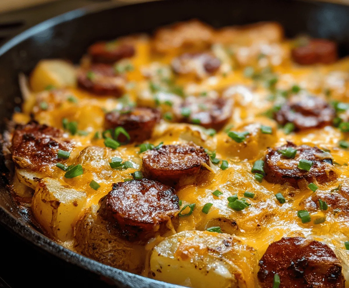 Cheesy Ranch Potatoes with Smoked Sausage Recipe