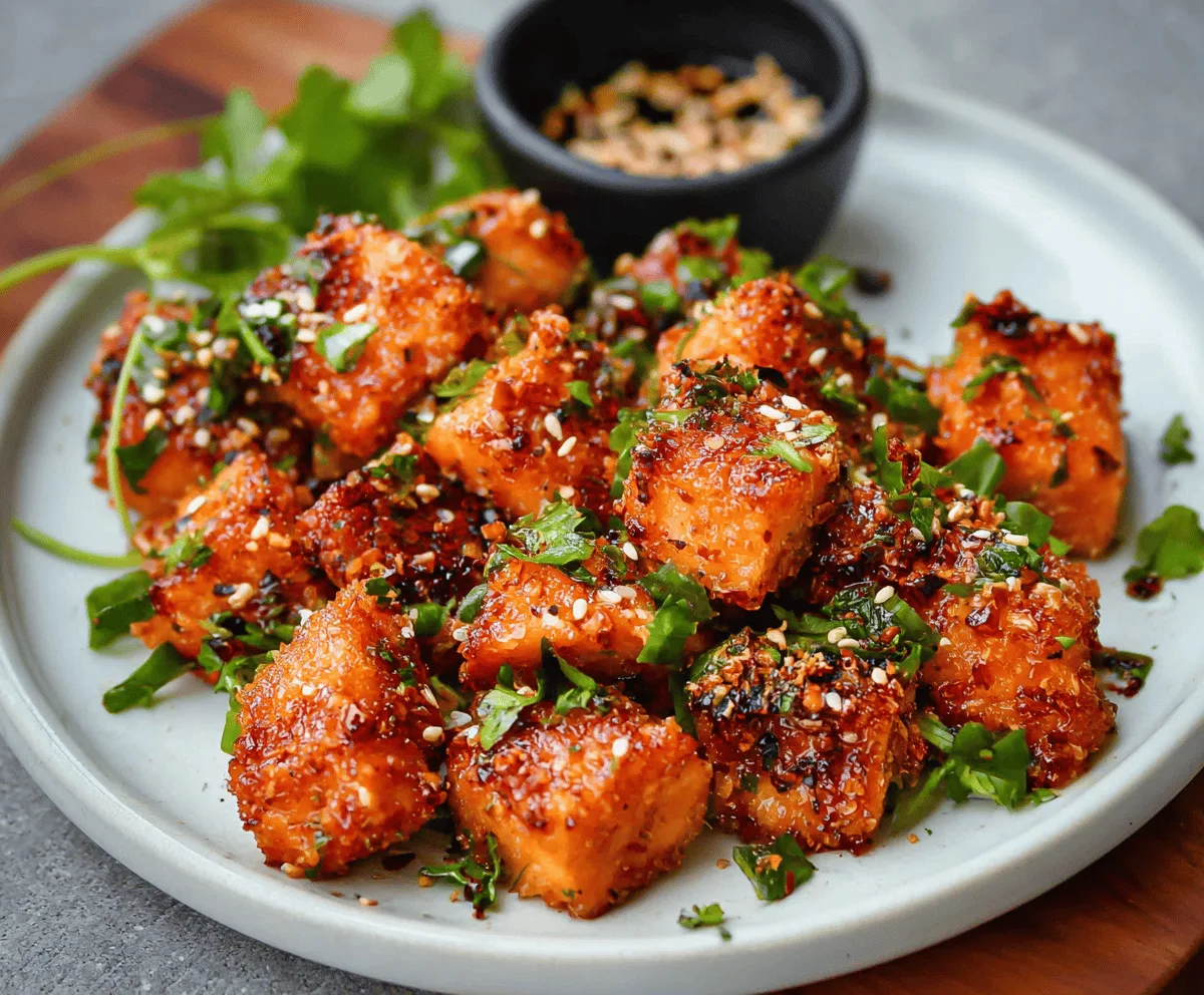 Crispy Bang Bang Salmon Bites Sweet and Spicy
