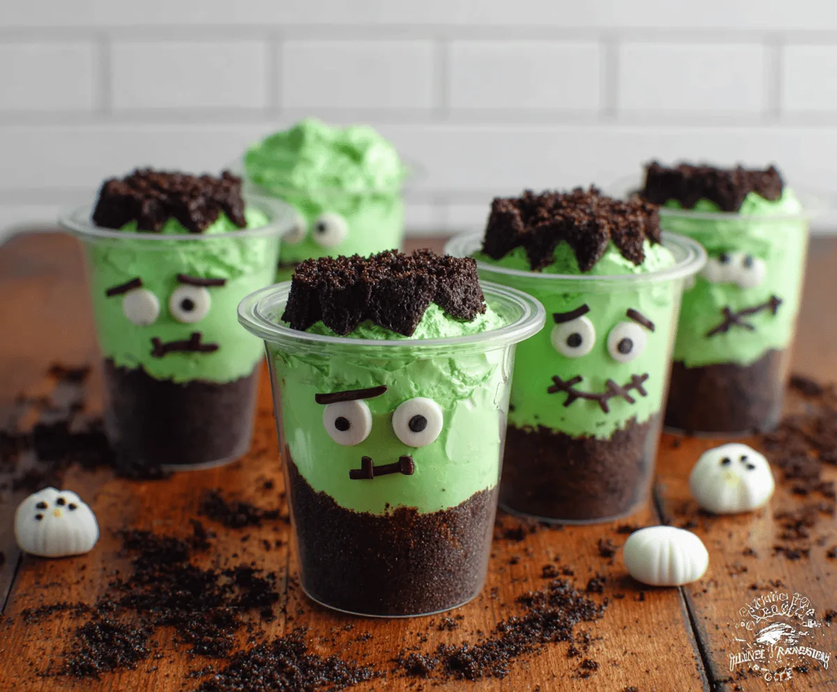 Fun Frankenstein Pudding Cups Recipe