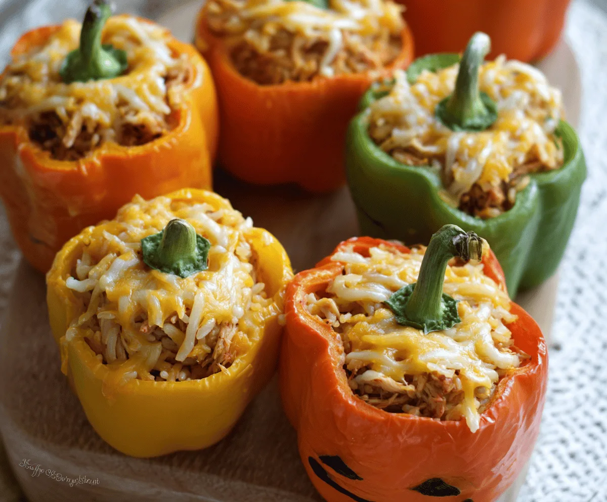 Easy Shredded Chicken Rice Peppers