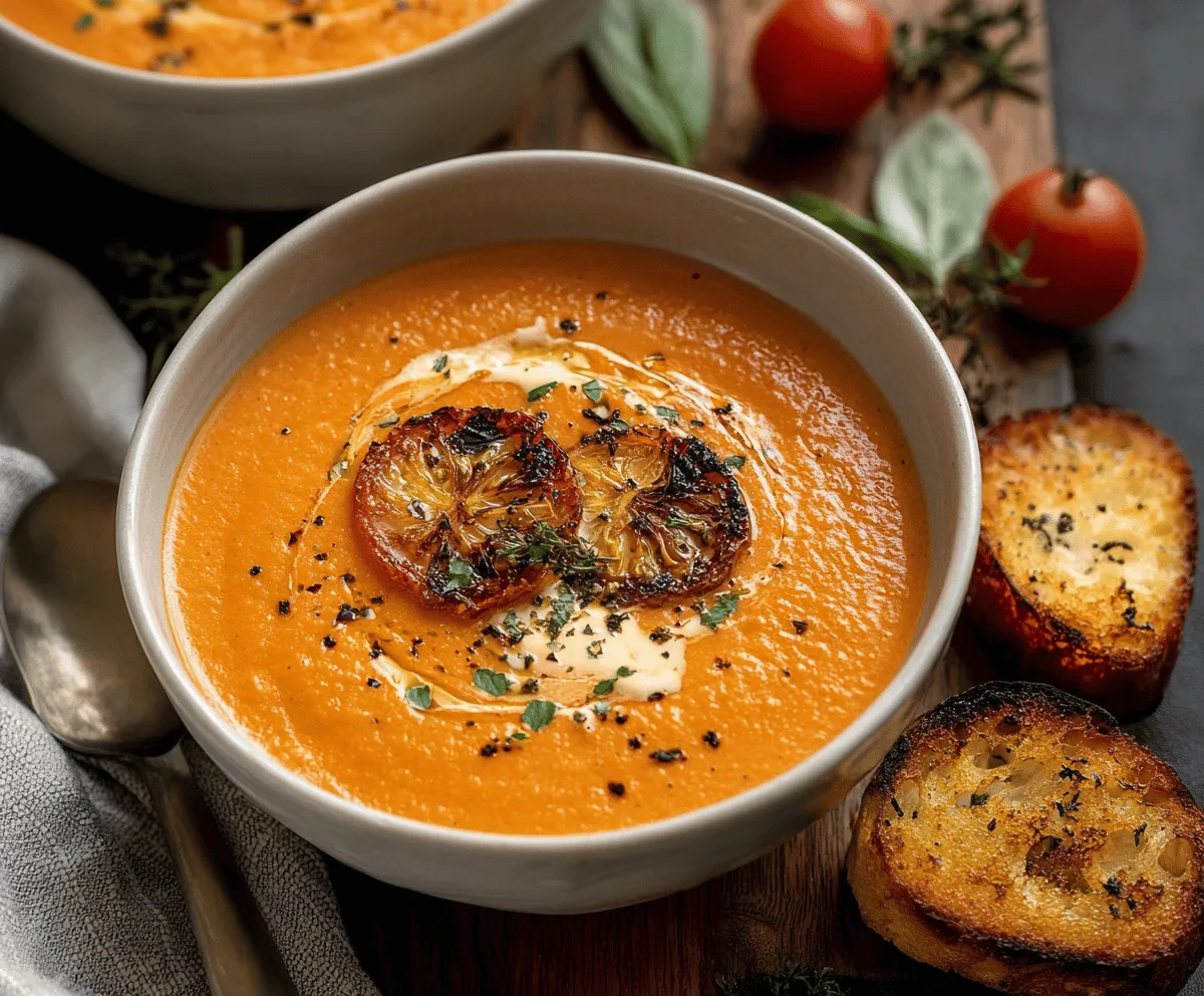 Creamy Roasted Garlic Tomato Soup