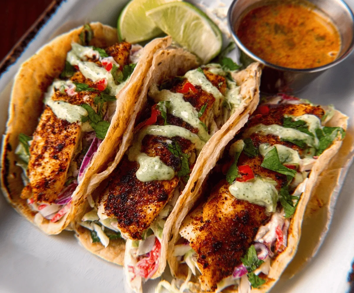 Easy Blackened Fish Tacos Recipe