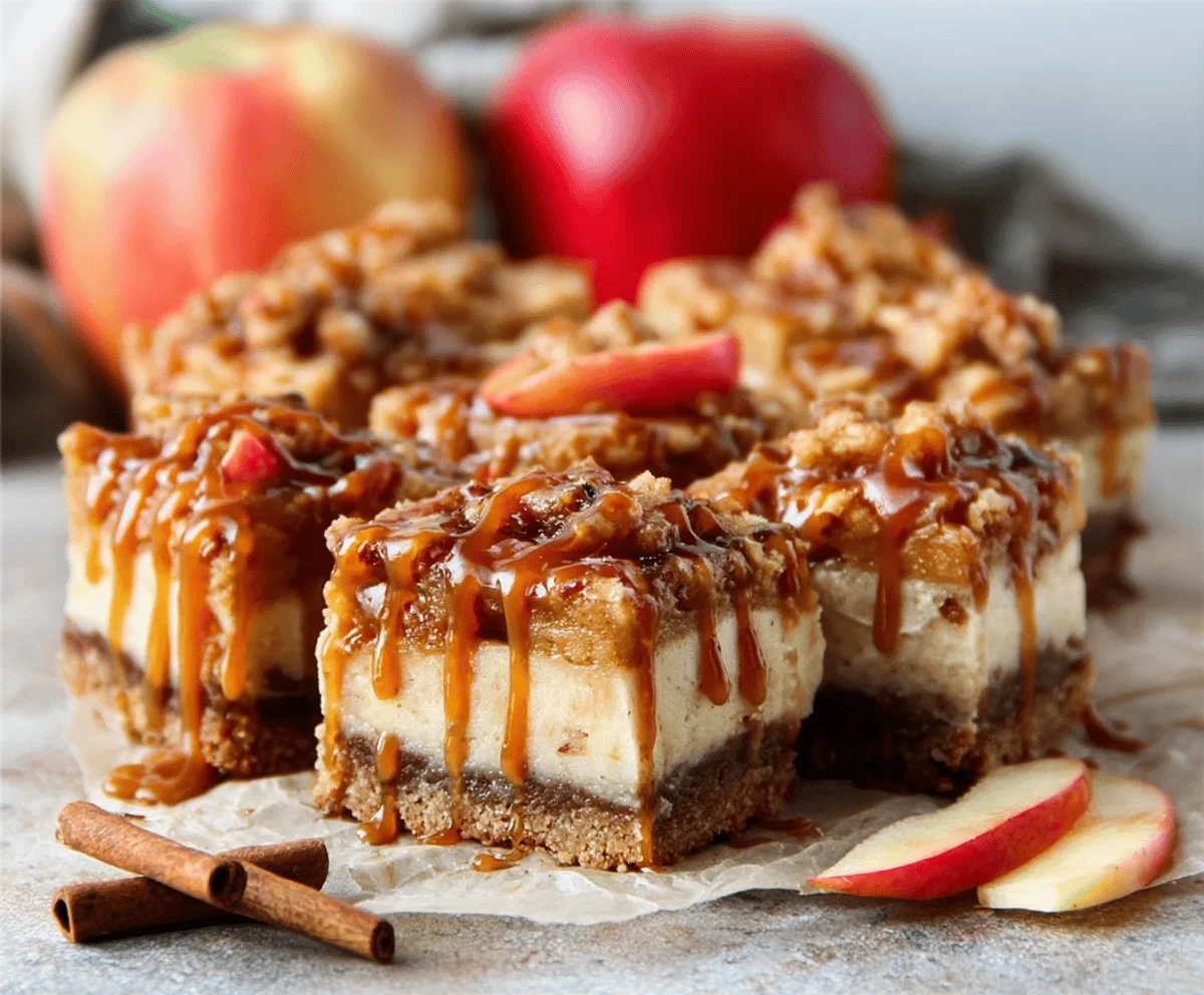 Easy Caramel Apple Cheesecake Bars