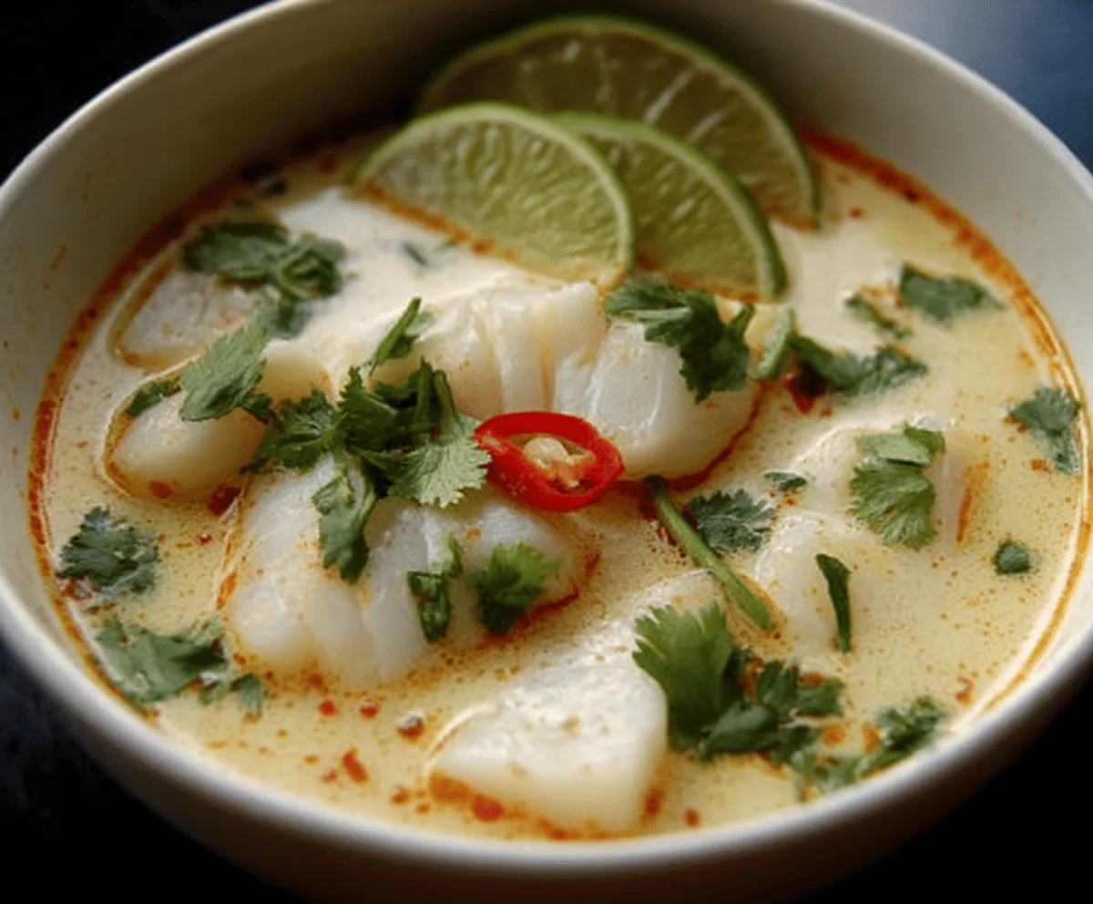 Fresh Coconut Lime Fish Soup Recipe
