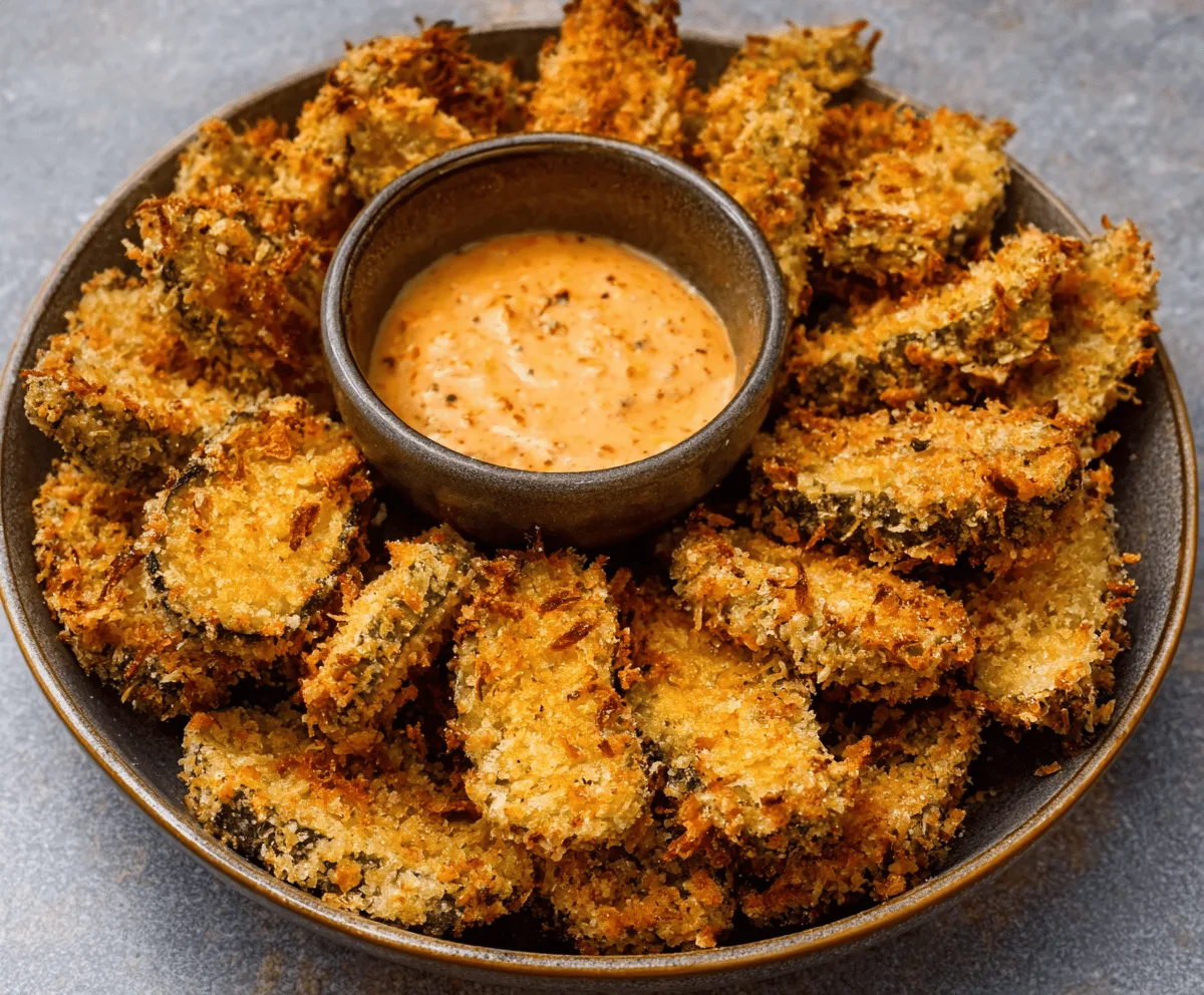 Crispy Air Fryer Pickle Fries with Spicy Dip