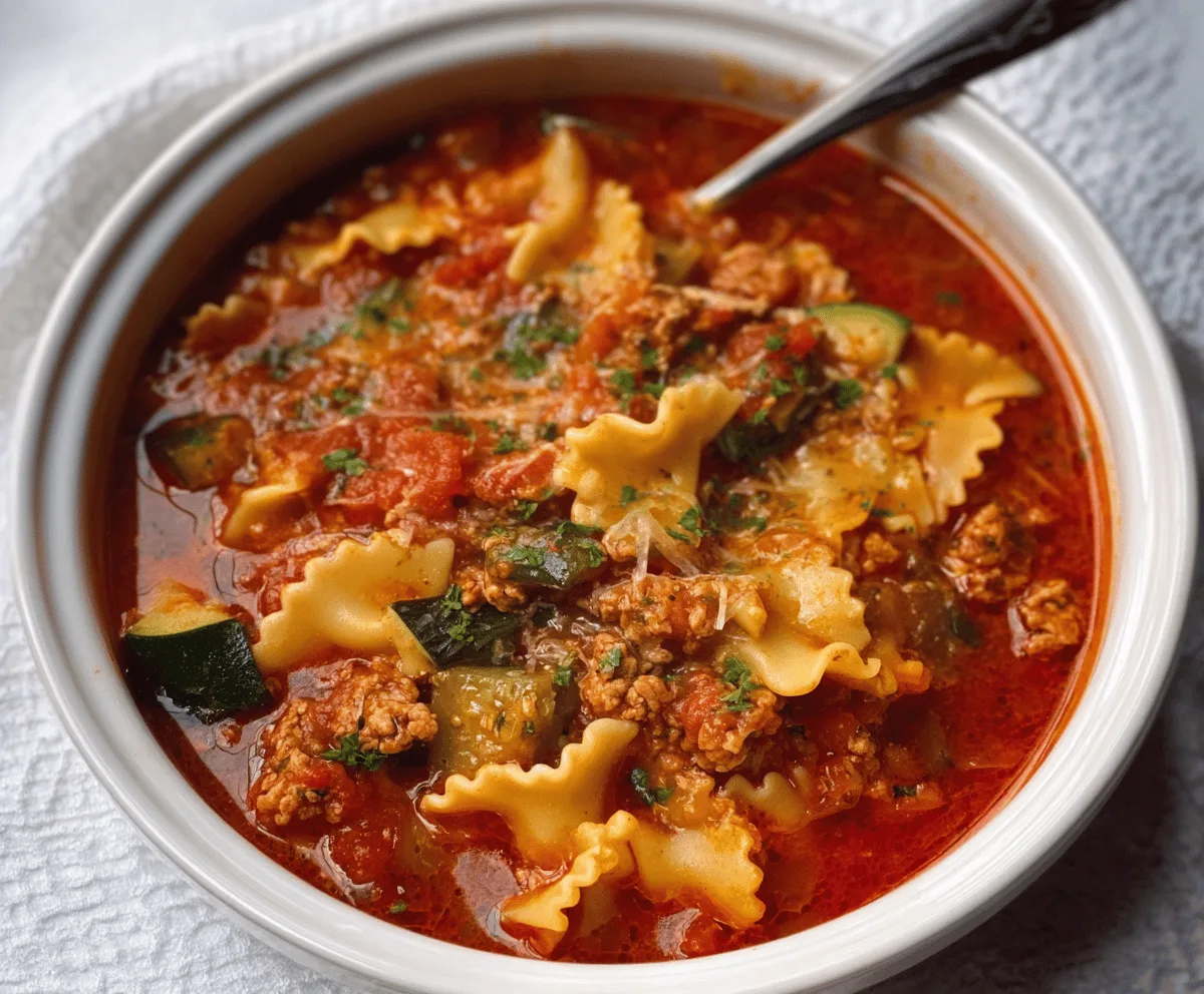 Easy Crockpot Lasagna Soup