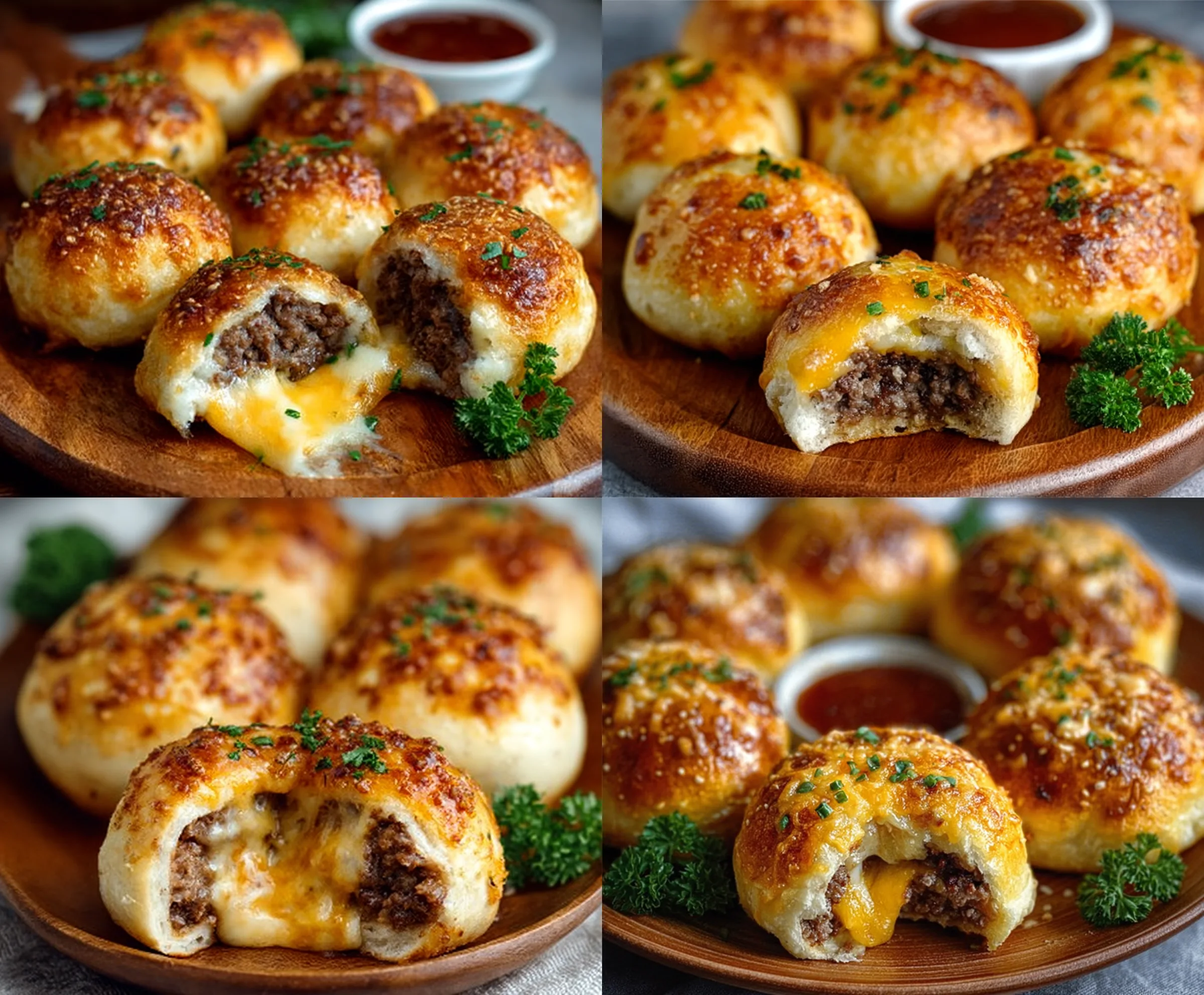 Garlic Parmesan Cheeseburger Bombs