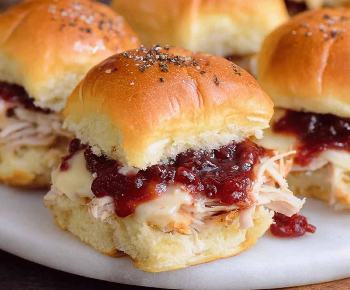 Leftover Turkey Sliders with Cranberry BBQ Sauce
