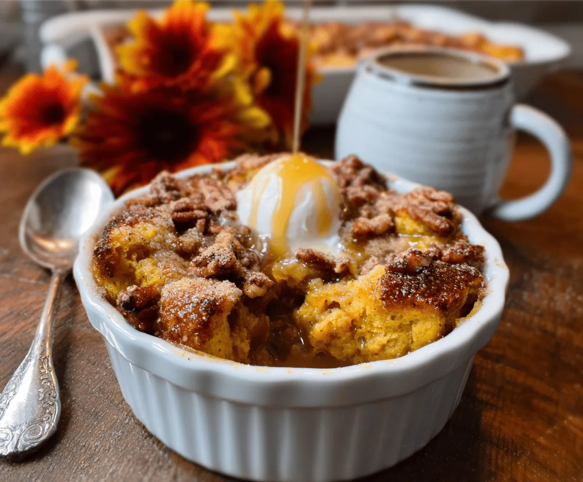 Easy Maple Pumpkin Bread Pudding