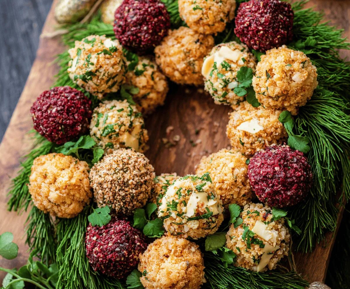 Mini Cheeseball Wreath Recipe