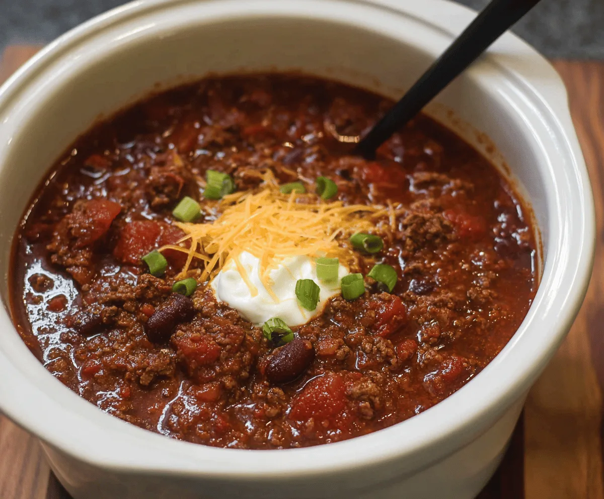 Easy Slow Cooker Beef Chili