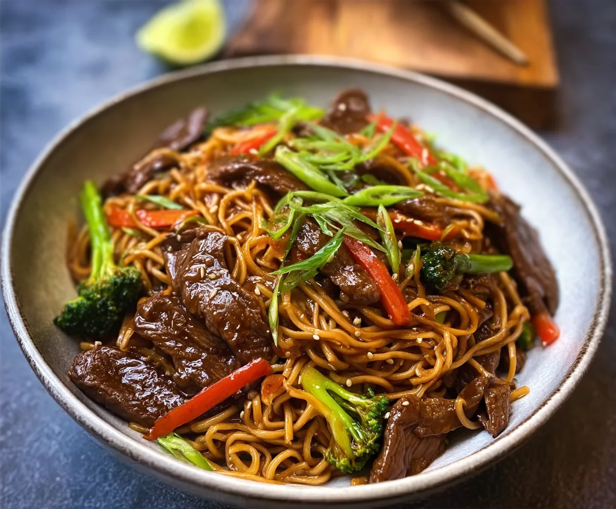 Easy Sticky Beef Noodles Recipe
