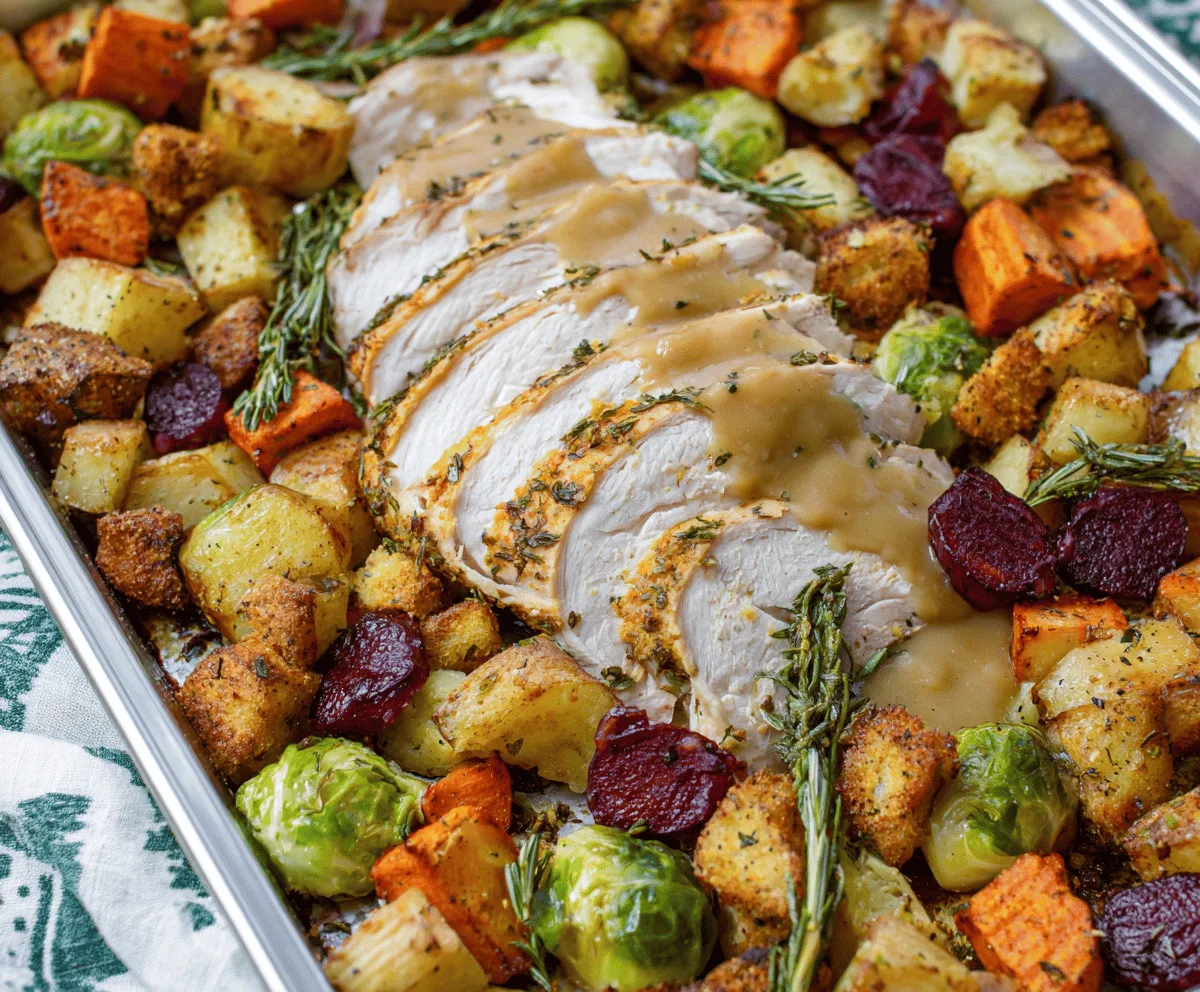 Easy Turkey & Gravy Sheet Pan Dinner