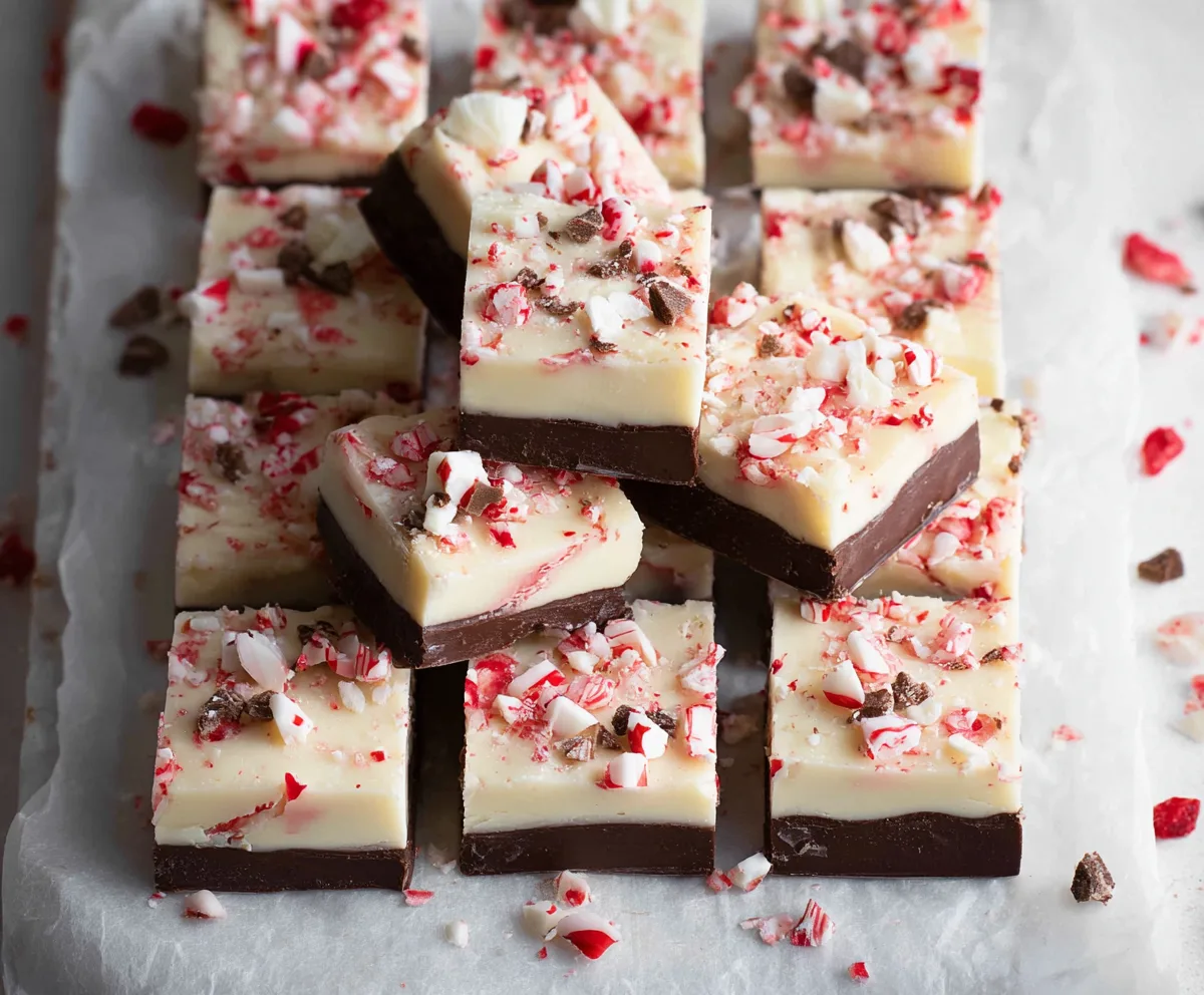 Easy Chocolate Peppermint Bark Fudge