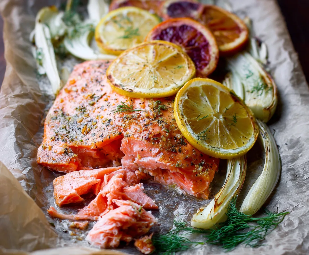 Easy Citrus Fennel Roasted Salmon