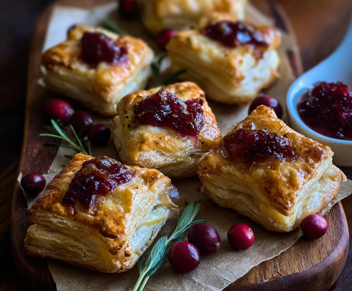 Easy Cranberry Brie Pastry Bites