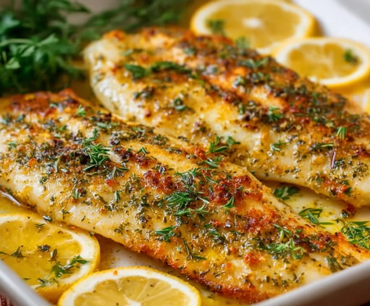 Herb-Crusted Tilapia with Garlic Butter