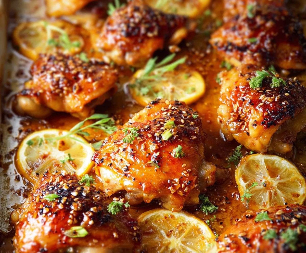 Honey Garlic Baked Chicken Thighs