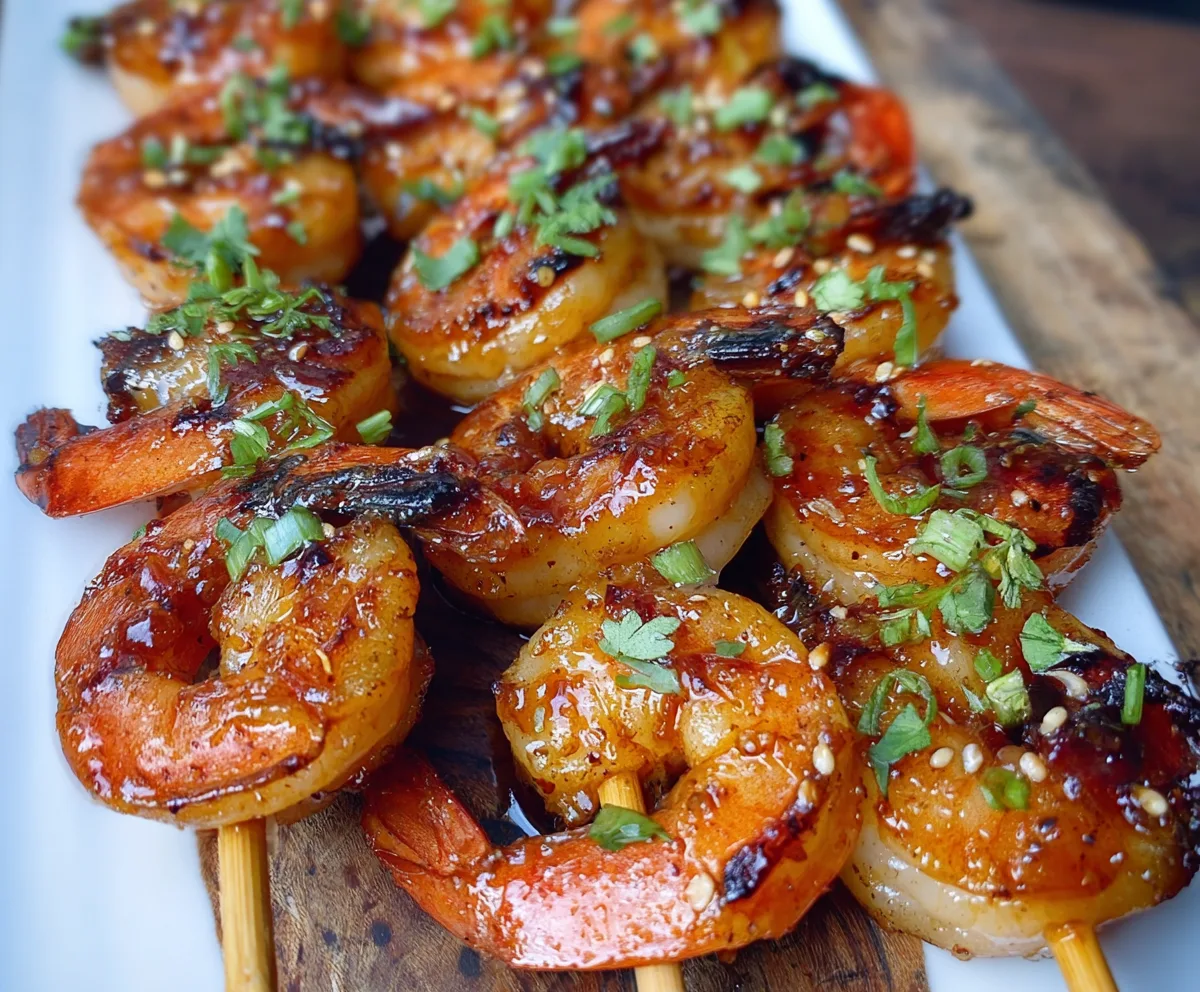 Sweet & Savory Honey Garlic Shrimp Skewers