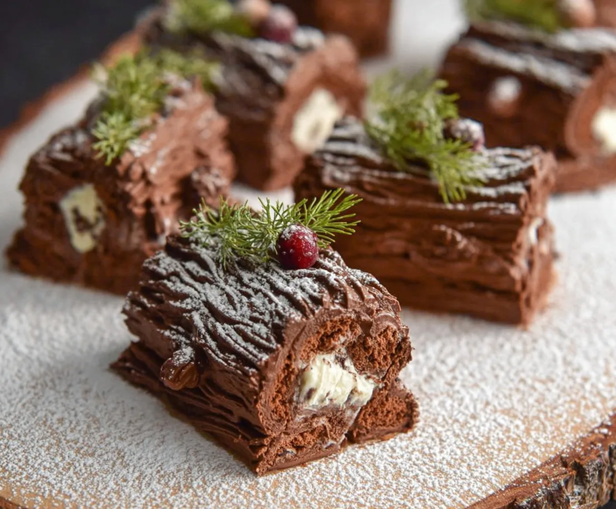 Easy Mini Yule Log Cakes