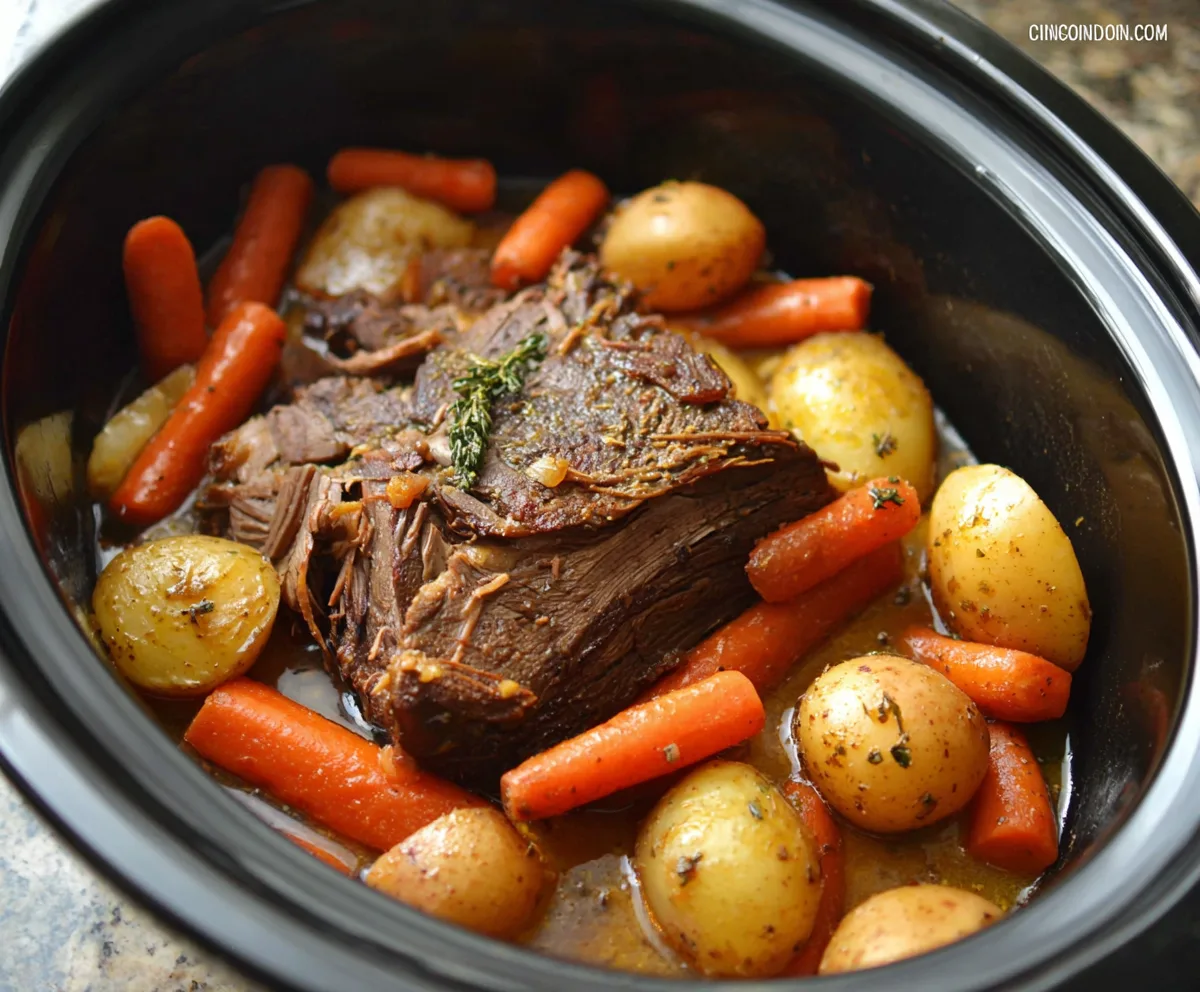 Easy Slow Cooker Pot Roast with Veggies