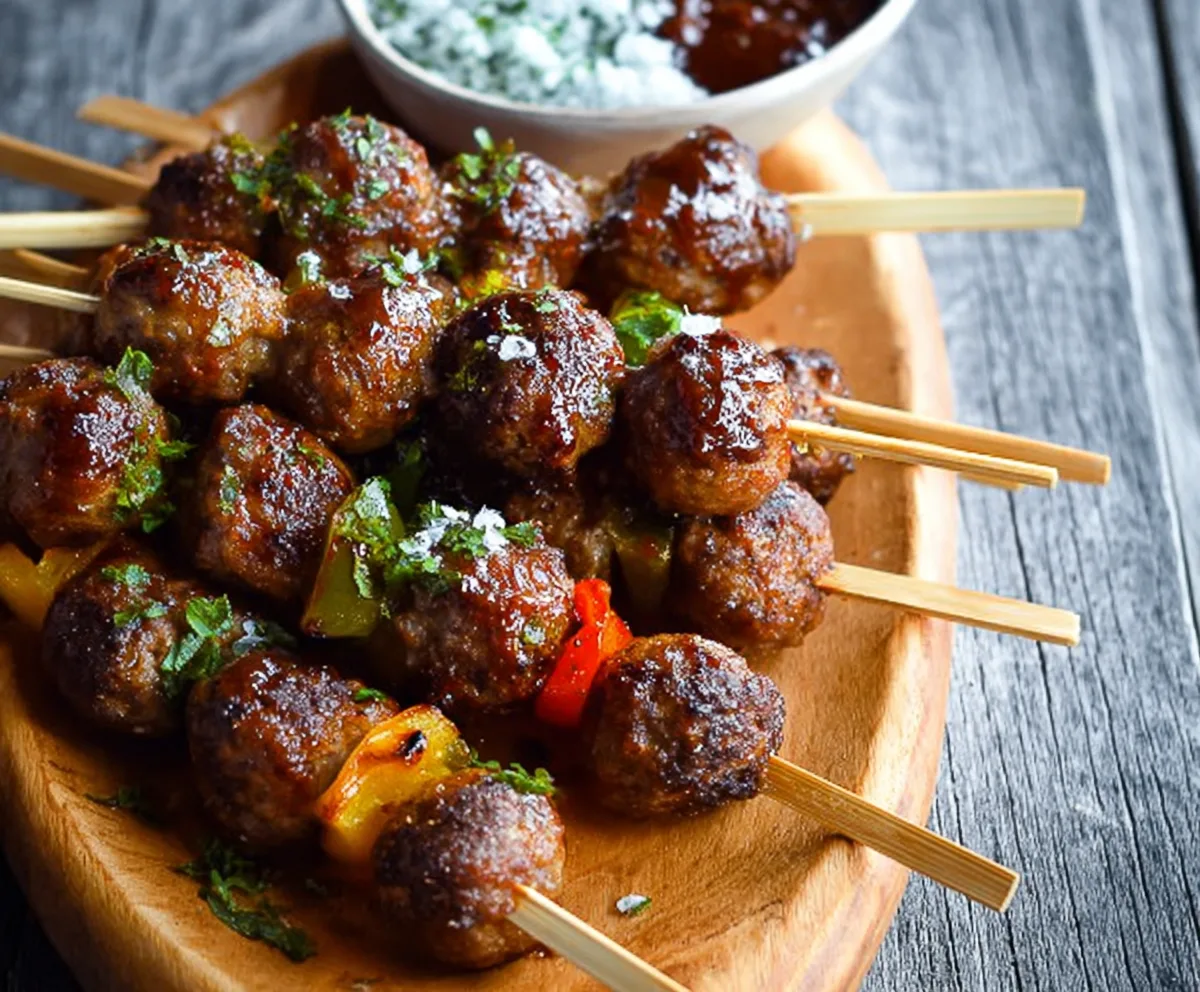 Easy BBQ Meatball Skewers