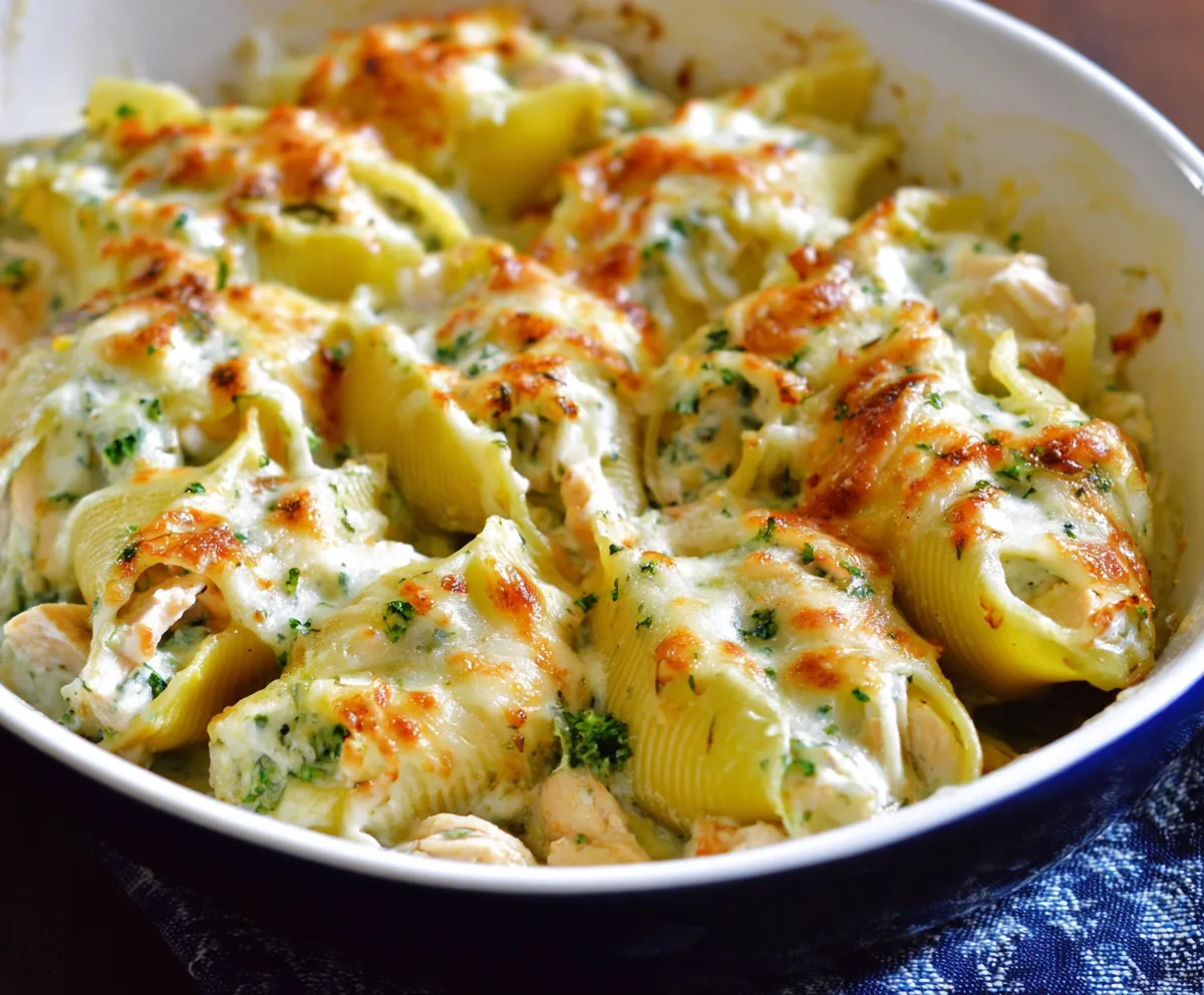 Creamy Chicken Alfredo Stuffed Shells