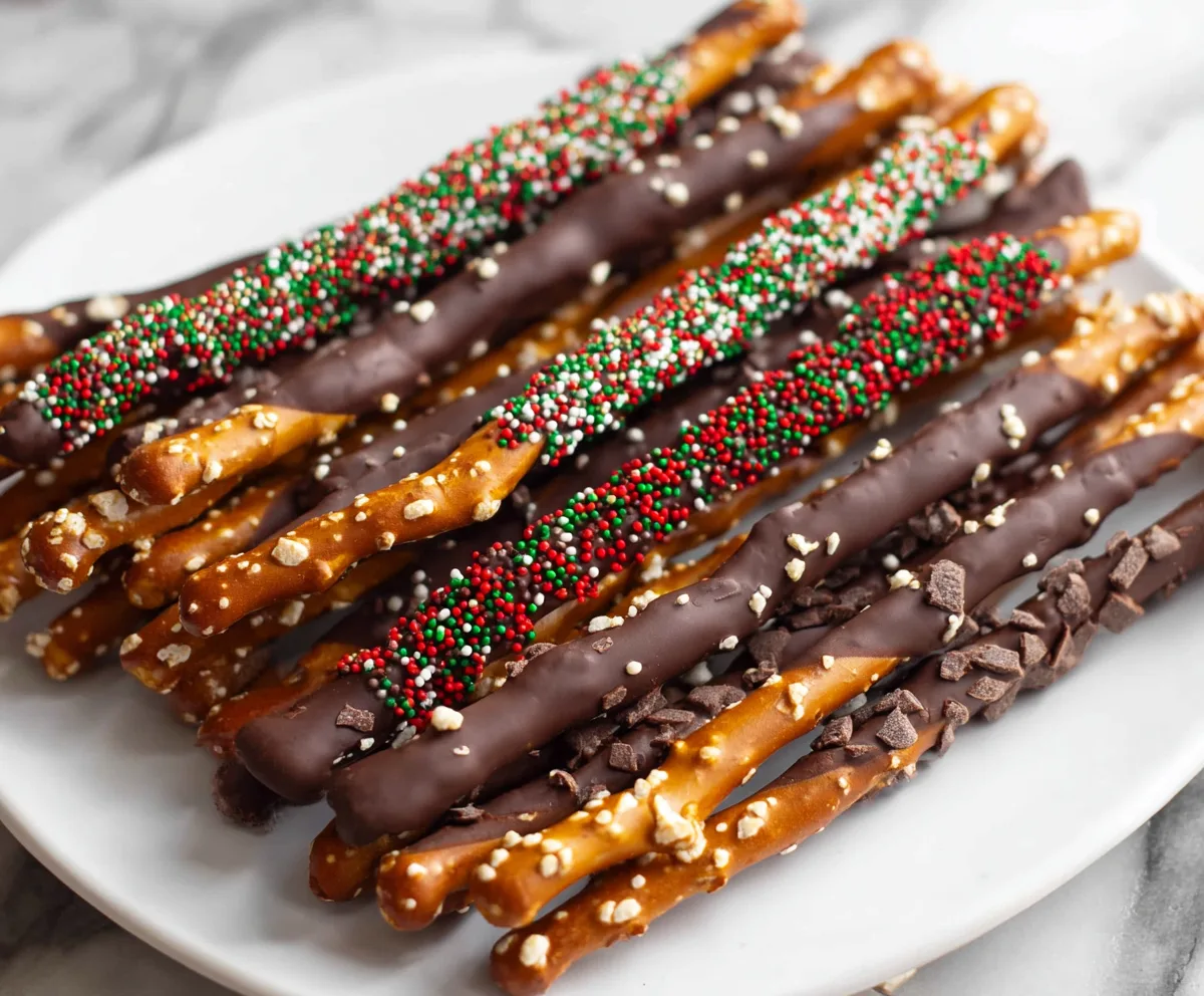 Easy Chocolate Pretzel Rods Recipe