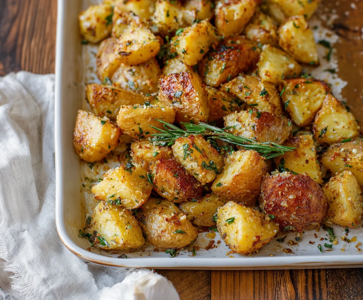 Easy Garlic Parmesan Roasted Potatoes