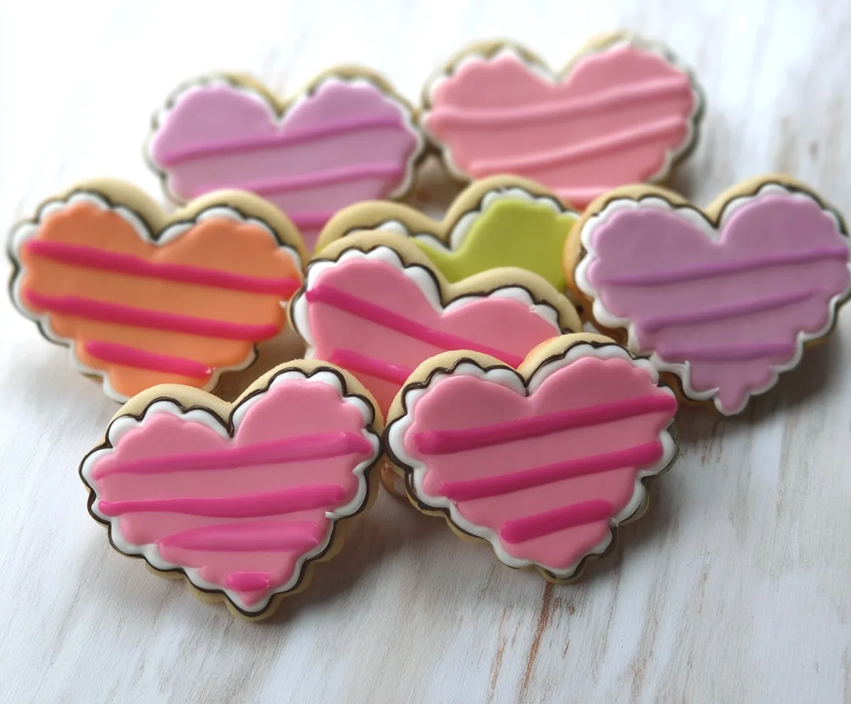 Heart Shaped Sugar Cookies with Royal Icing