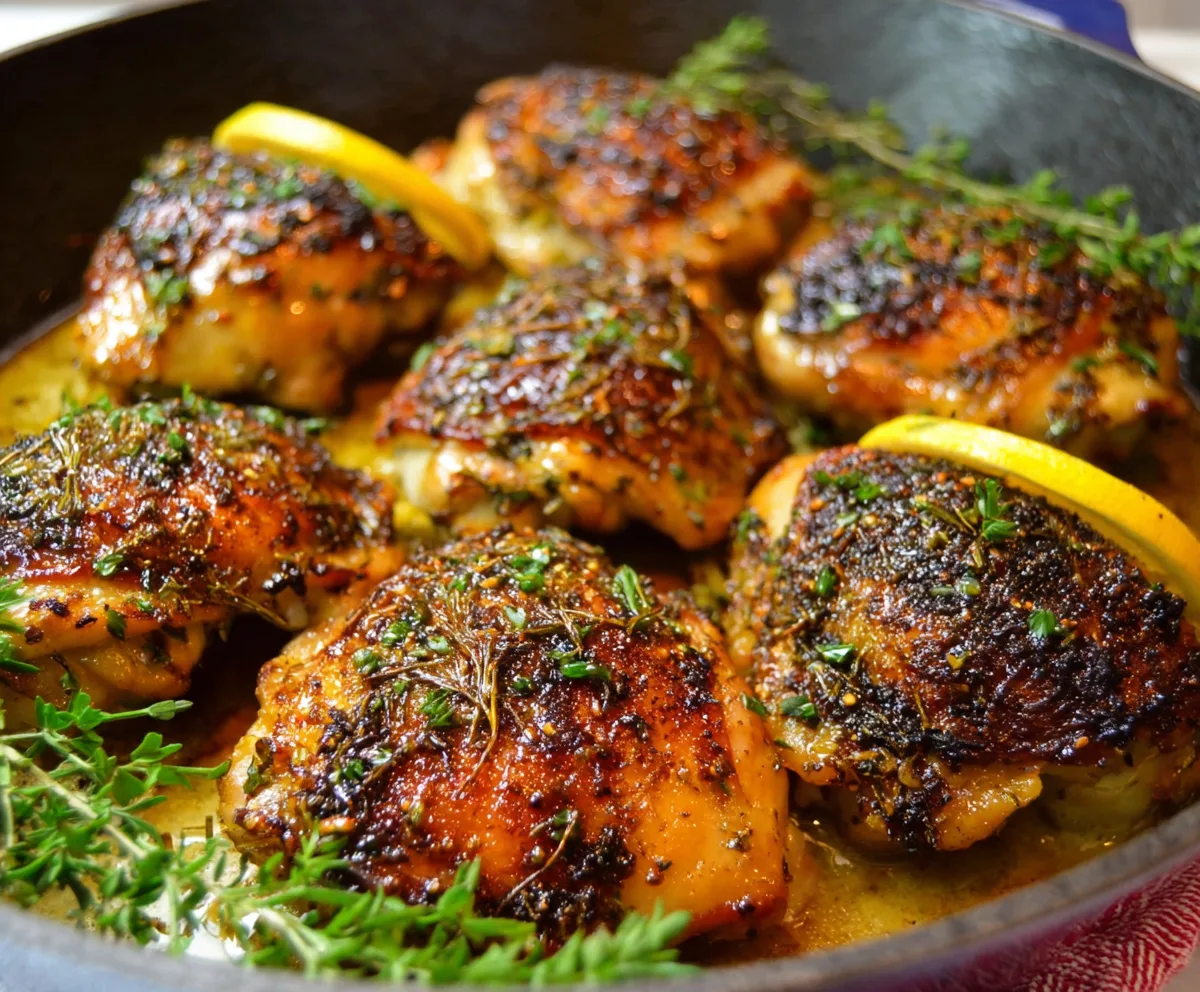 Easy Lemon Herb Roasted Chicken Thighs