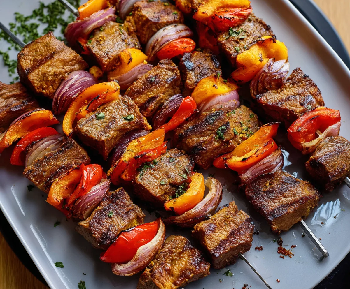 Easy Mediterranean Lemon Beef Kebabs