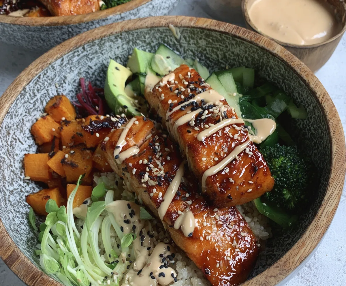 Easy Miso Glazed Salmon Bowls