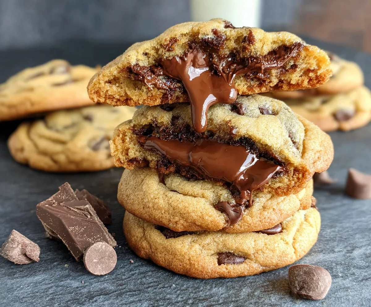 Nutella Stuffed Chocolate Chip Cookies