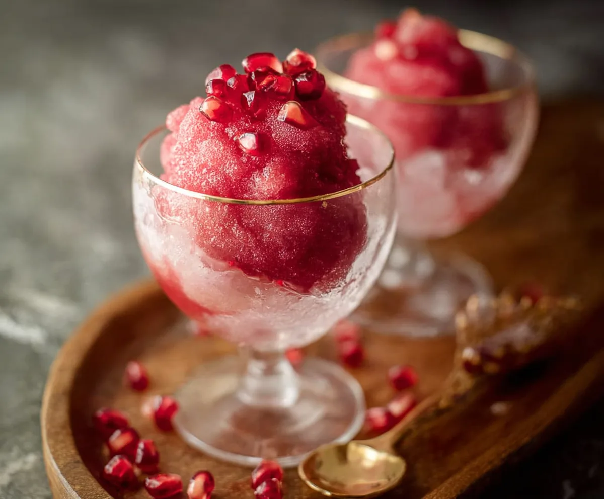 Refreshing Pomegranate Champagne Sorbet