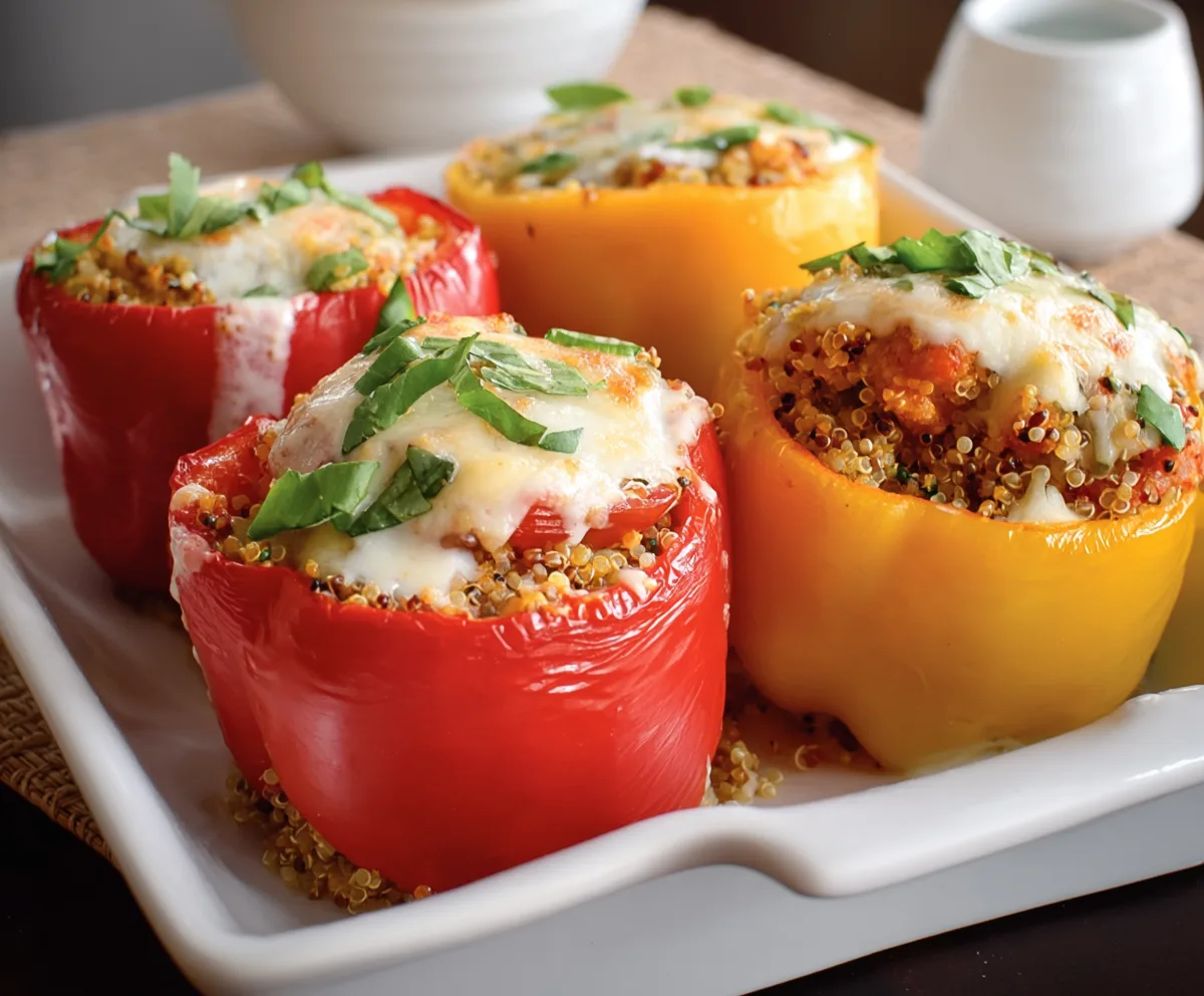 Easy Quinoa Stuffed Bell Peppers