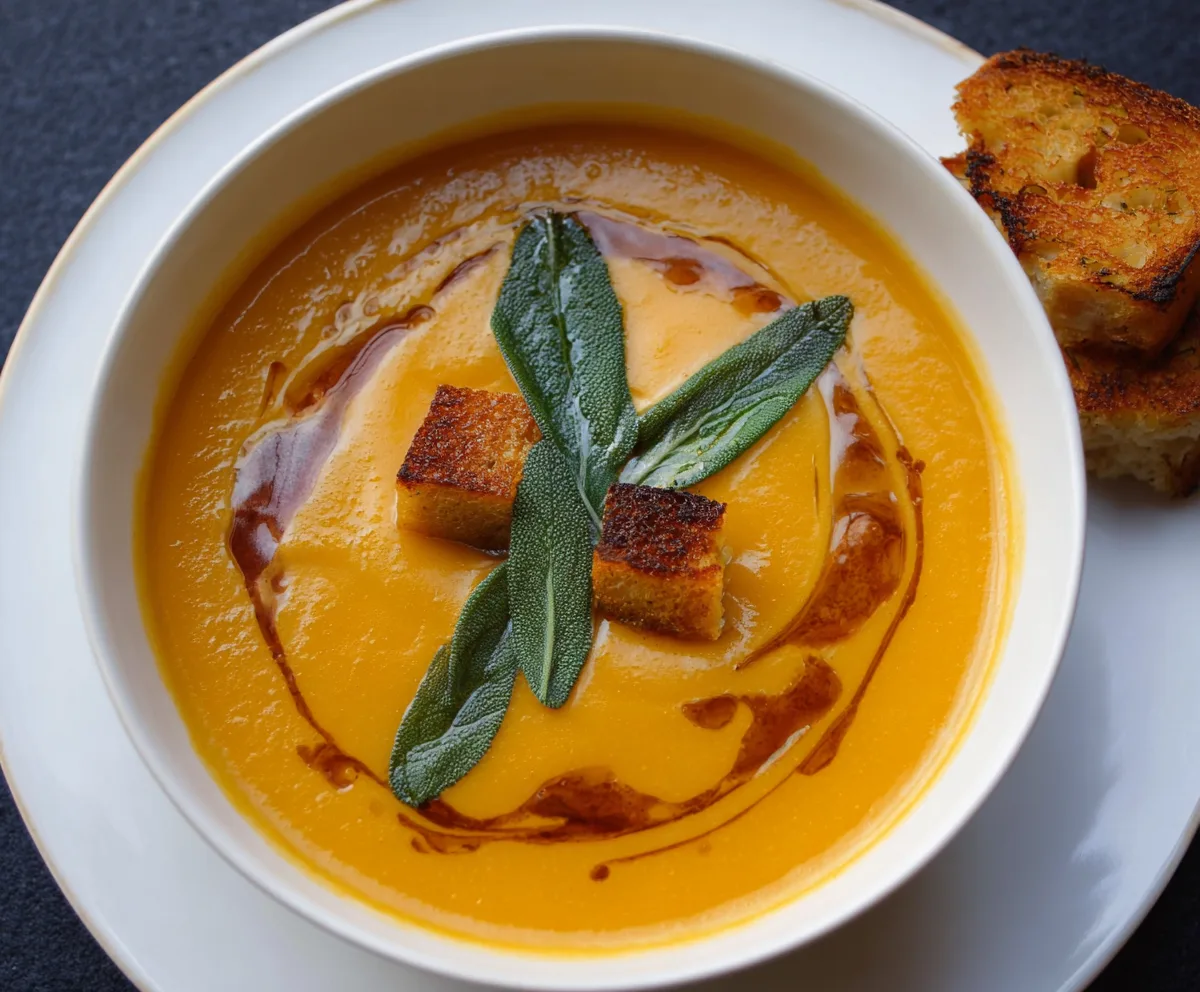 Easy Roasted Butternut Squash Soup with Sage
