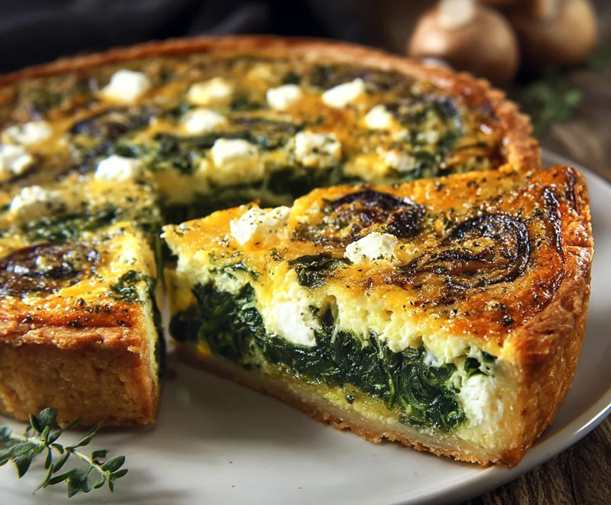 Easy Savory Spinach & Feta Quiche