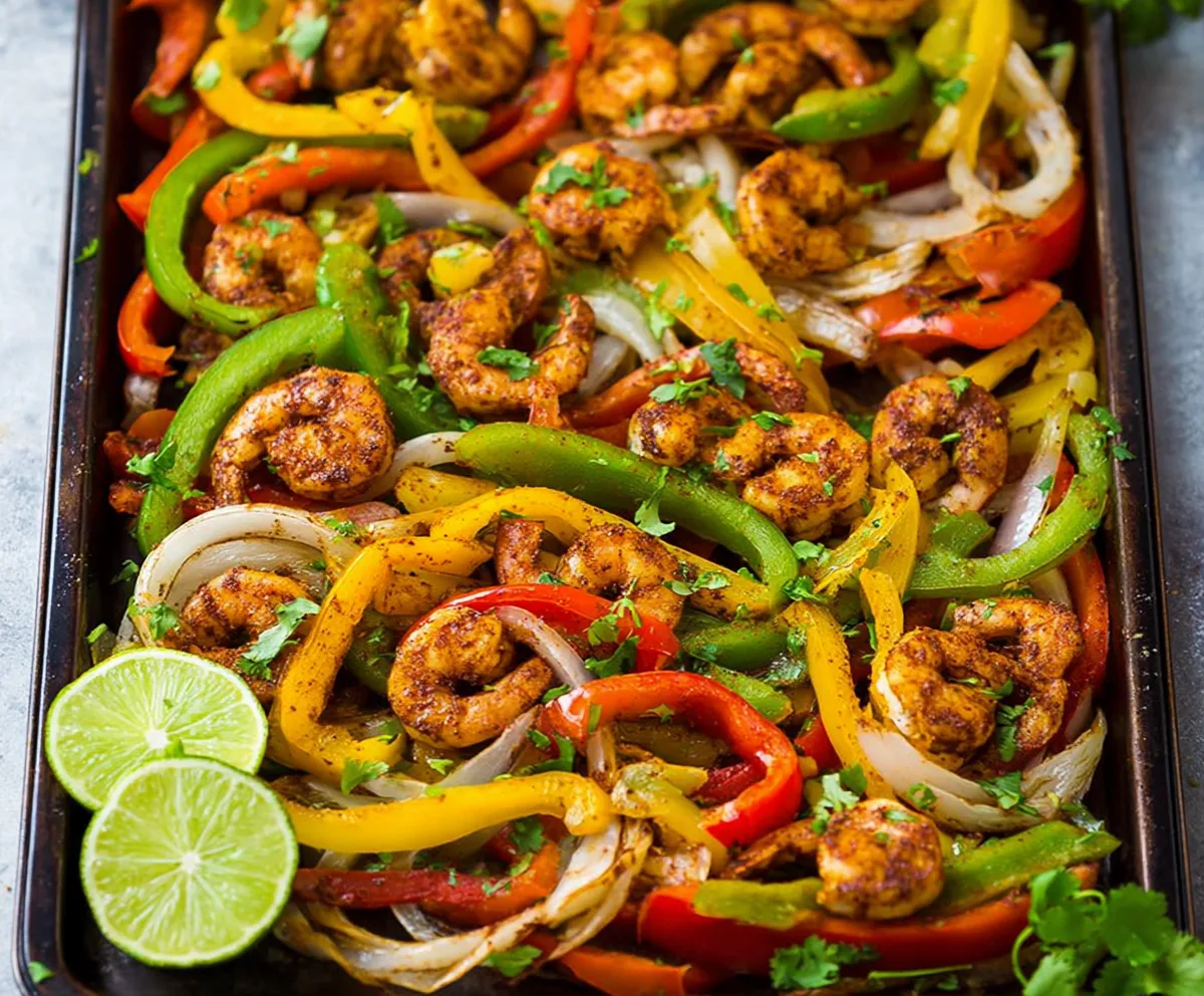 Easy Sheet Pan Shrimp Fajitas