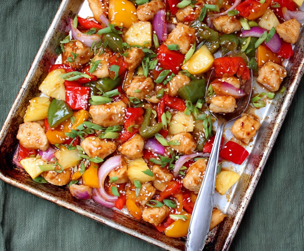 Easy Sheet Pan Sweet & Sour Chicken