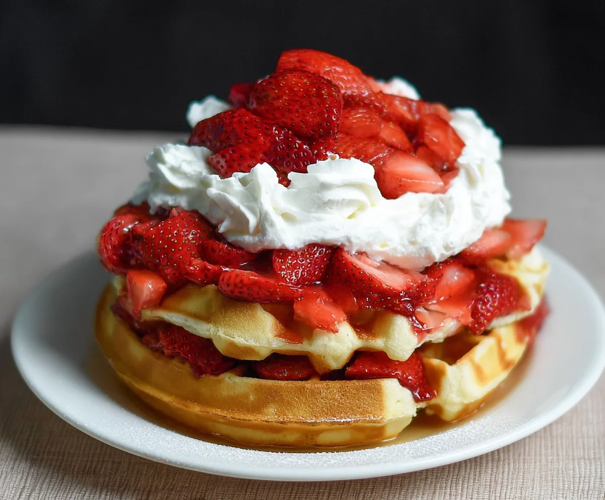 Easy Strawberry Shortcake Waffles