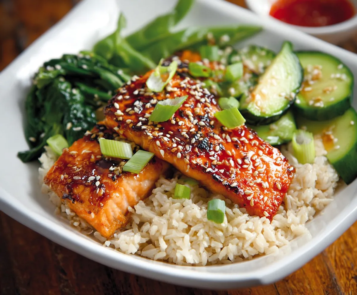 Easy Teriyaki Salmon Bowl with Brown Rice
