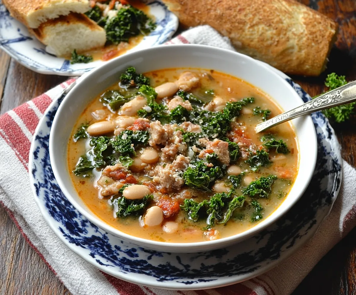 Easy White Bean Tuscan Soup with Kale