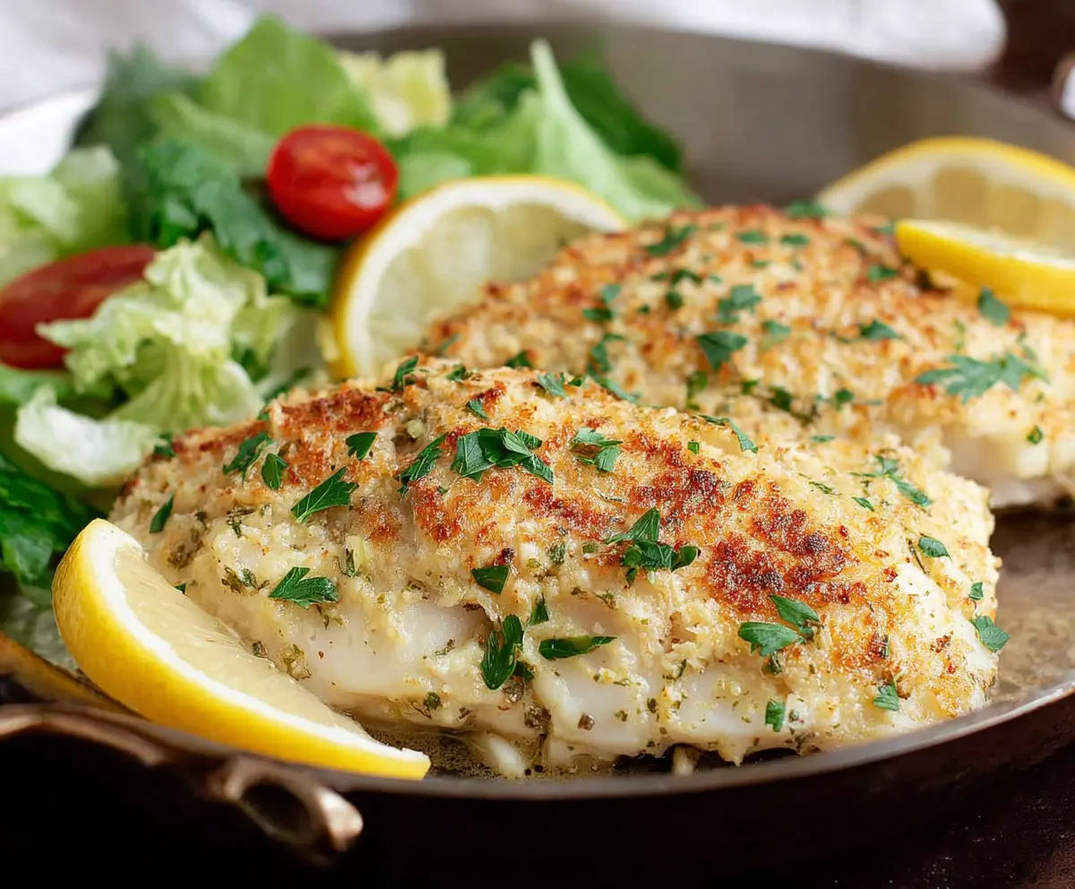 Crispy Baked Garlic Parmesan Grouper