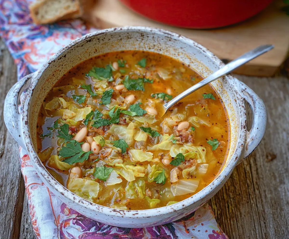 Easy Cabbage & White Bean Soup
