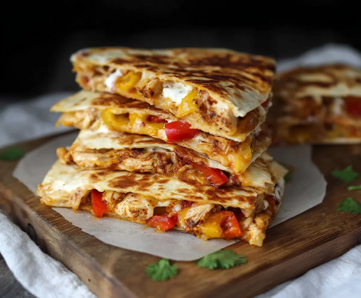 Easy Chicken Fajita Quesadillas