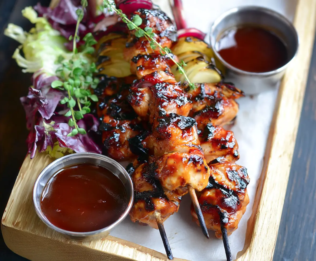 Easy Grilled BBQ Chicken Skewers